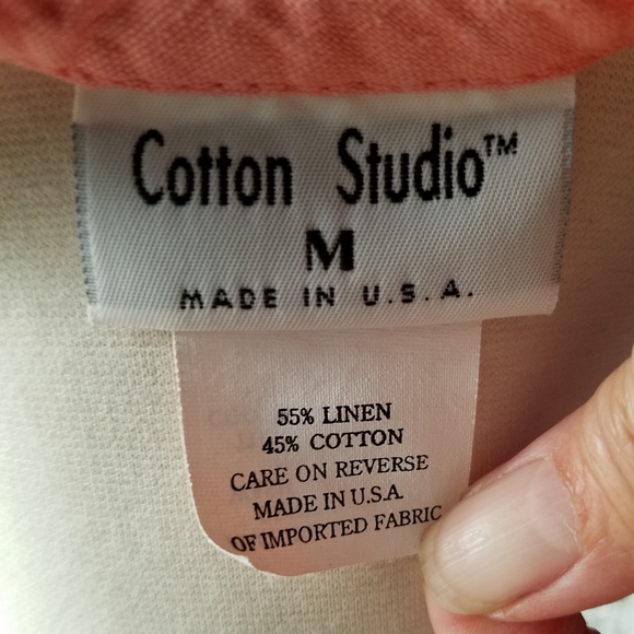 VTG 90's Cotton Studio peach blouse sz M Bx 2 - Picture 5 of 6